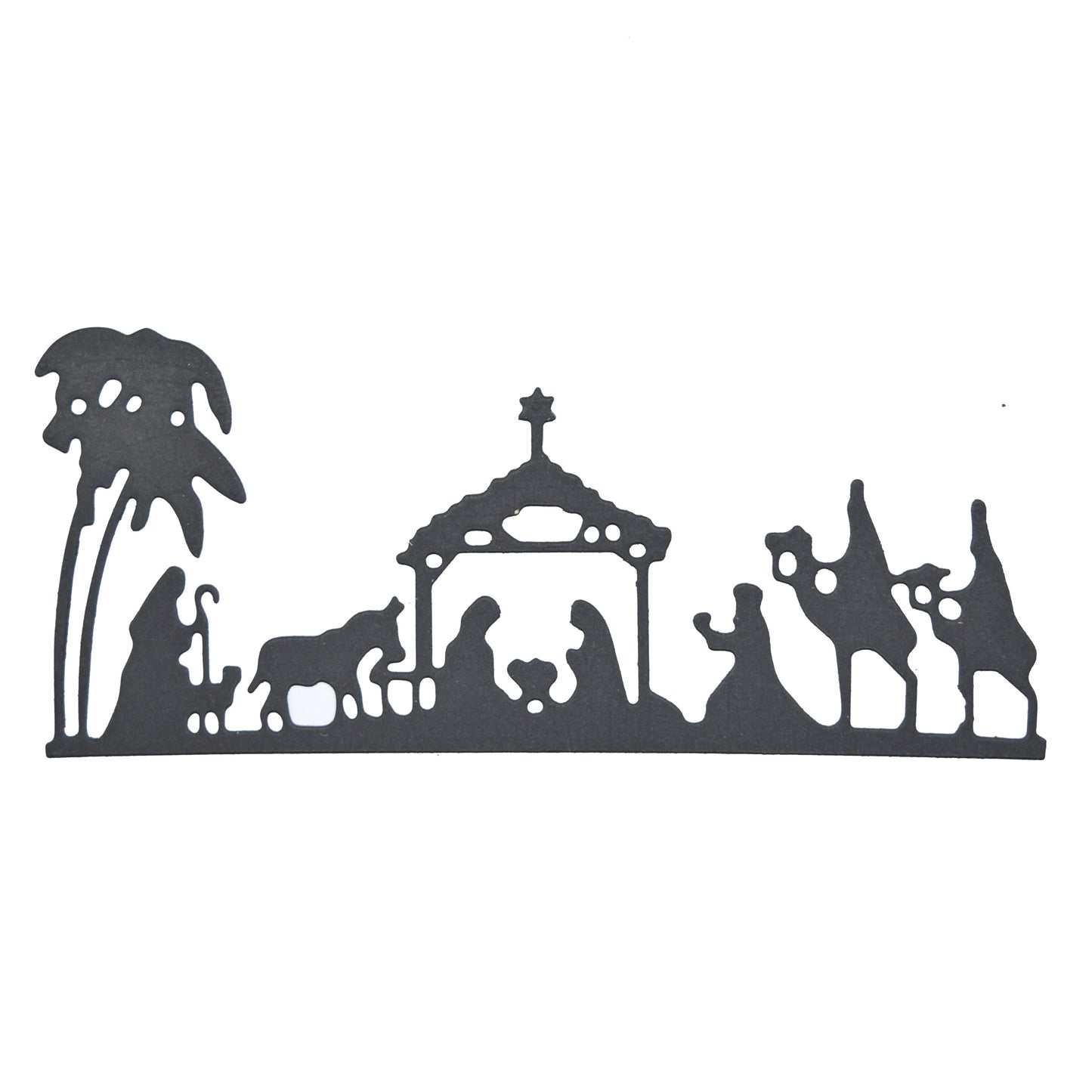 Christmas Nativity Scene Border Metal Cutting Die – Manger Silhouette