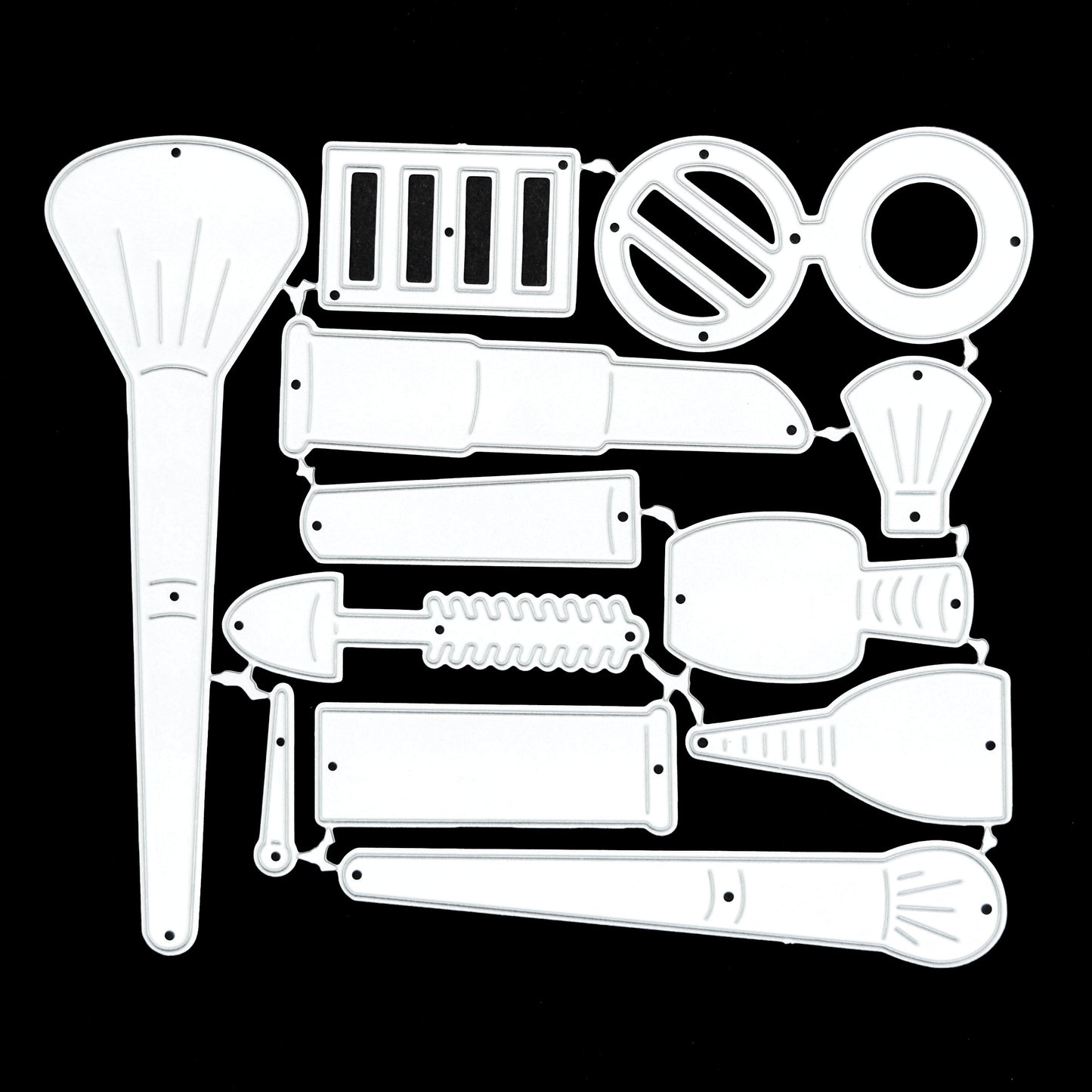 Makeup-Themed Cutting Dies Set – 12 Piece Cosmetic Craft Dies