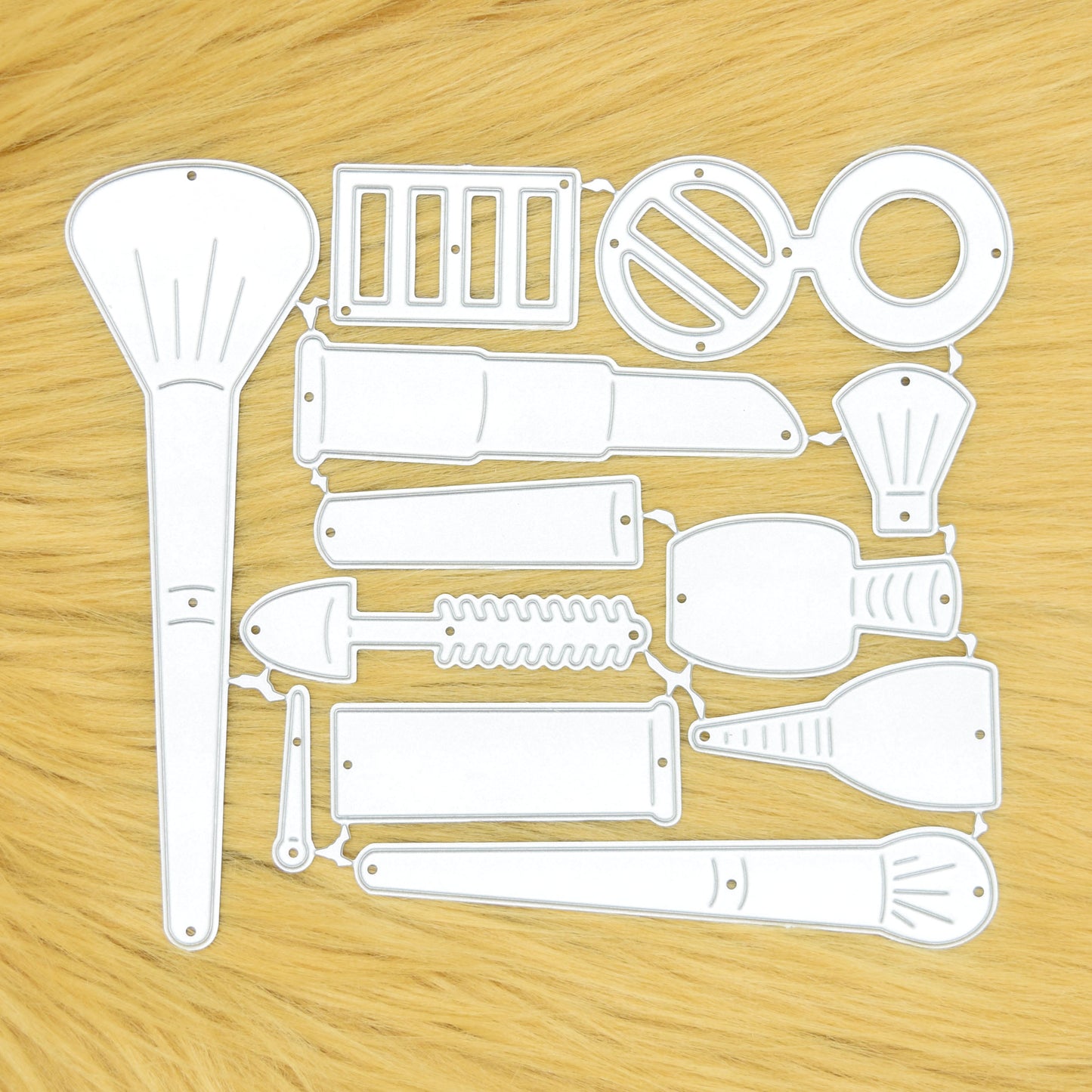 Makeup-Themed Cutting Dies Set – 12 Piece Cosmetic Craft Dies
