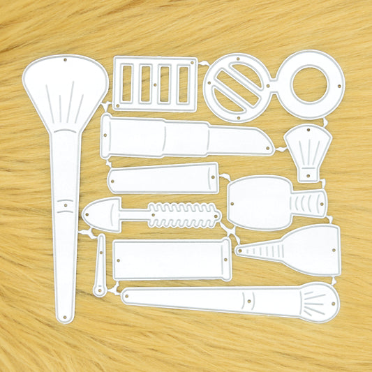 Makeup-Themed Cutting Dies Set – 12 Piece Cosmetic Craft Dies