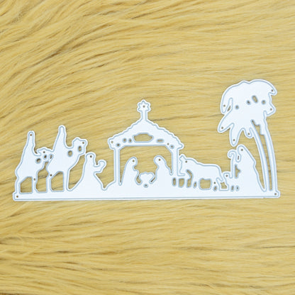 Christmas Nativity Scene Border Metal Cutting Die – Manger Silhouette