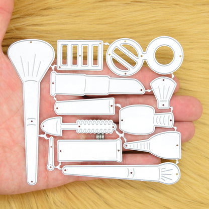 Makeup-Themed Cutting Dies Set – 12 Piece Cosmetic Craft Dies