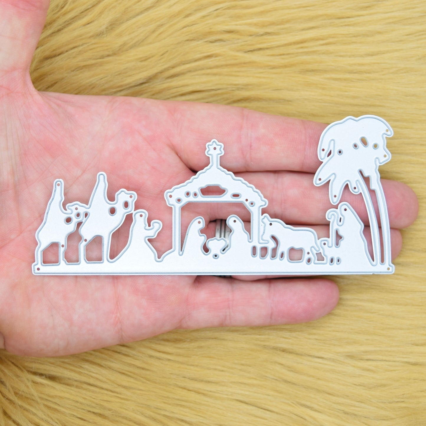 Christmas Nativity Scene Border Metal Cutting Die – Manger Silhouette