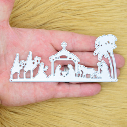 Christmas Nativity Scene Border Metal Cutting Die – Manger Silhouette