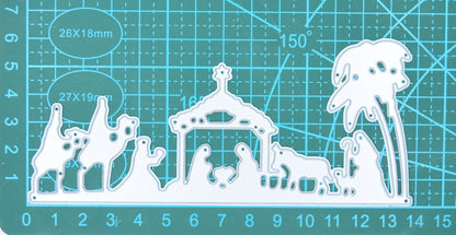 Christmas Nativity Scene Border Metal Cutting Die – Manger Silhouette