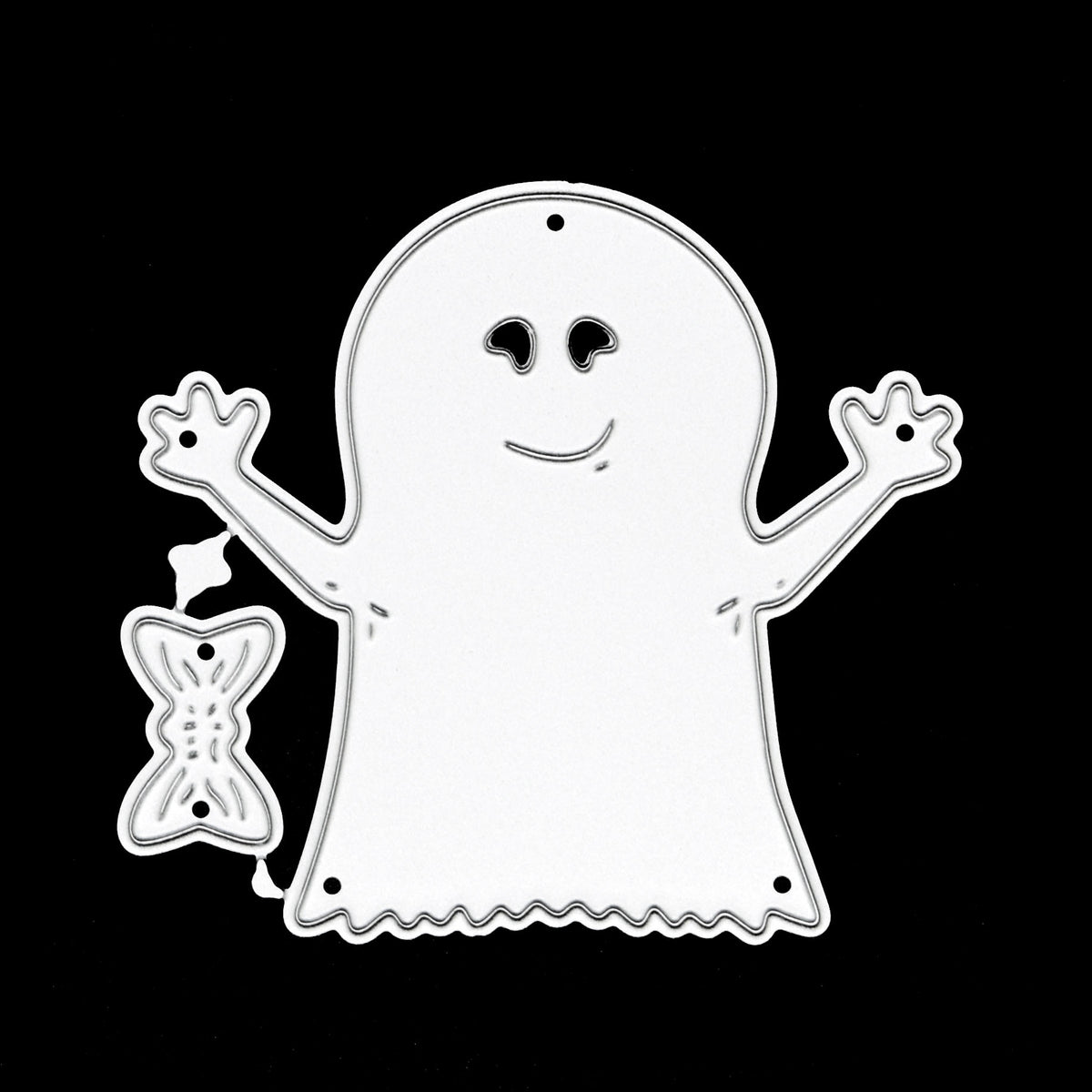 Friendly Halloween Ghost & Bow Metal Cutting Dies – Set of 2