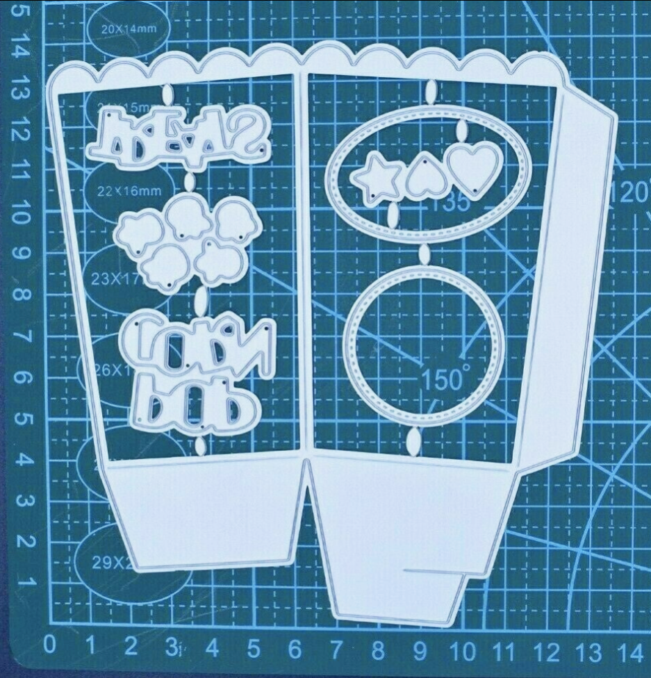 3D Popcorn Treat Box Metal Cutting Die – Party Favour Box