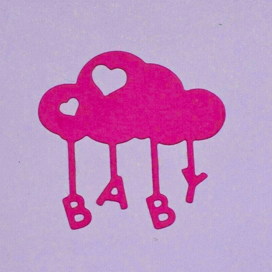 Baby Cloud Metal Cutting Die with Hanging BABY Letters