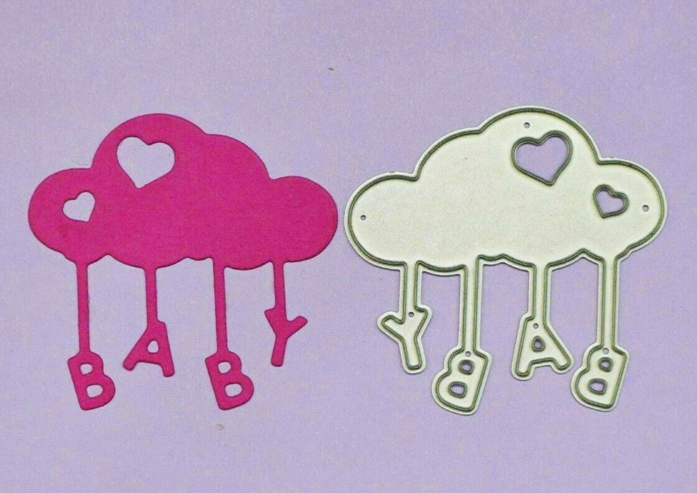 Baby Cloud Metal Cutting Die with Hanging BABY Letters
