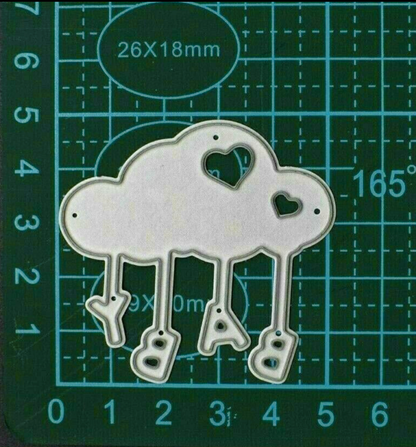 Baby Cloud Metal Cutting Die with Hanging BABY Letters