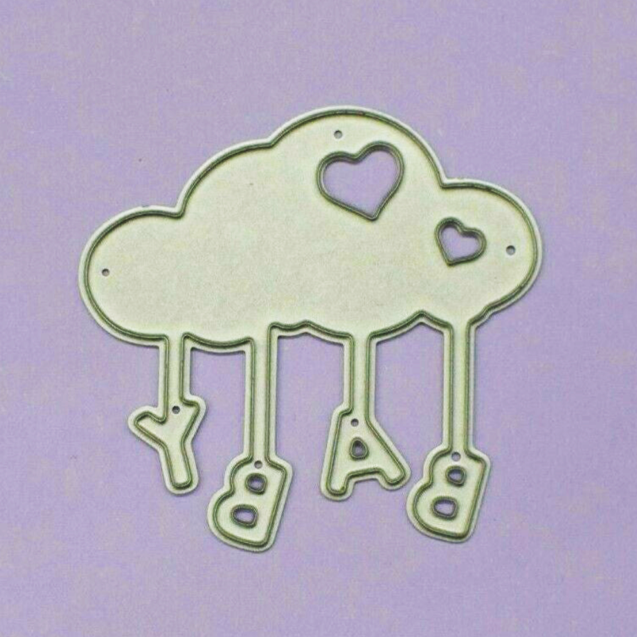 Baby Cloud Metal Cutting Die with Hanging BABY Letters