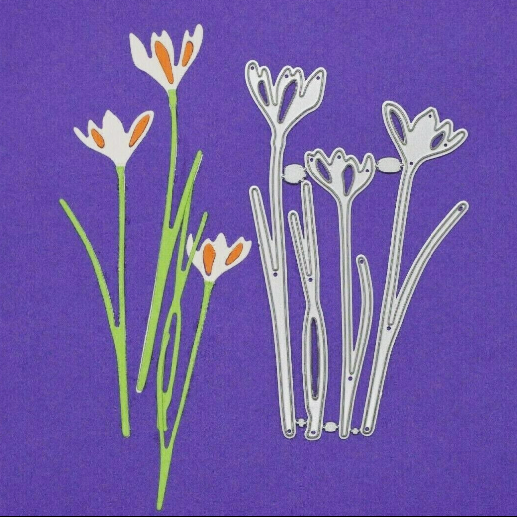 Delicate Flower Stem Metal Cutting Die Set – Tall Floral Design