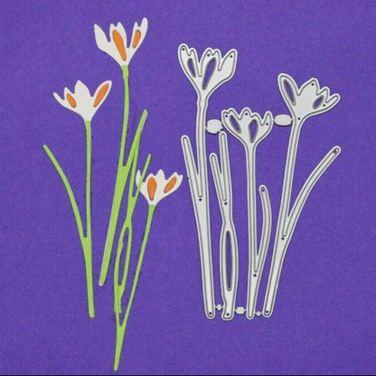 Delicate Flower Stem Metal Cutting Die Set – Tall Floral Design