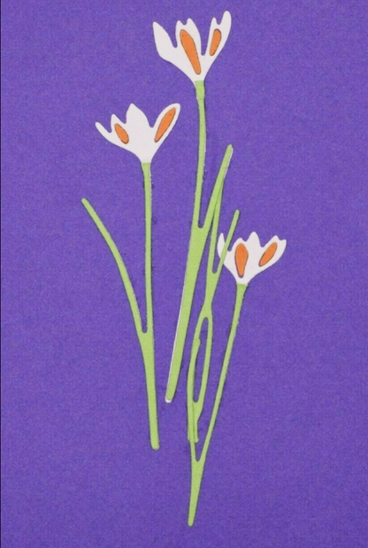 Delicate Flower Stem Metal Cutting Die Set – Tall Floral Design