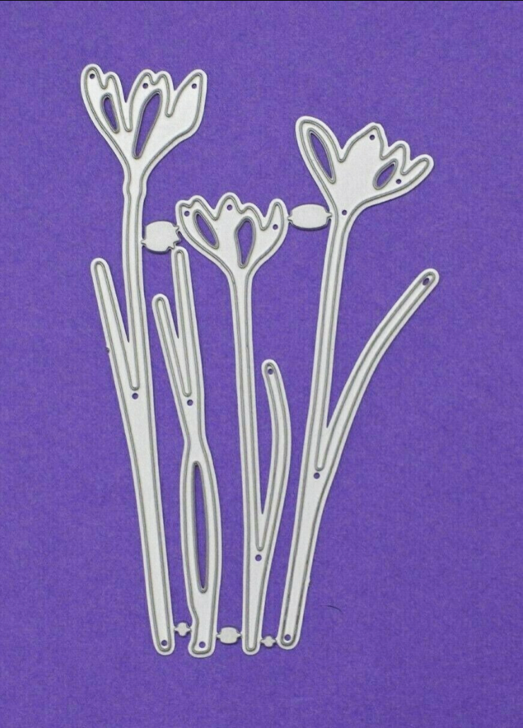 Delicate Flower Stem Metal Cutting Die Set – Tall Floral Design