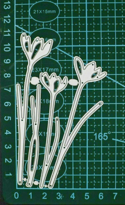 Delicate Flower Stem Metal Cutting Die Set – Tall Floral Design