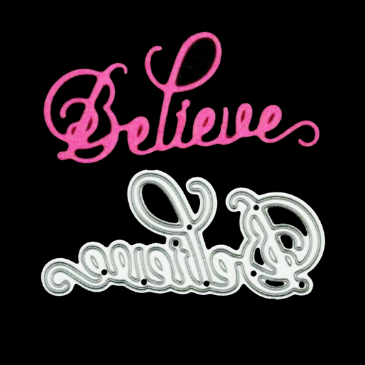 Believe Script Metal Cutting Die – Elegant Word Craft Die