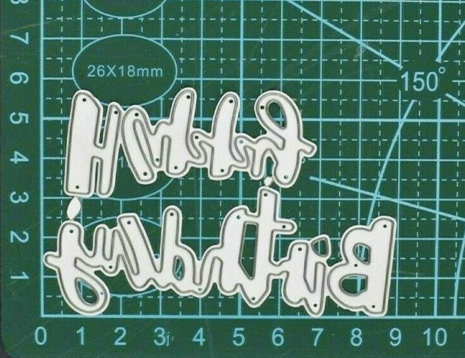 Happy Birthday Script Metal Cutting Dies – 2 Piece Sentiment Set