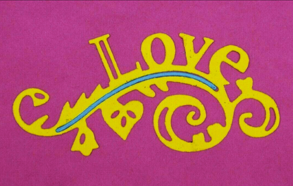 Decorative Love Metal Cutting Die – Ornate Script Sentiment