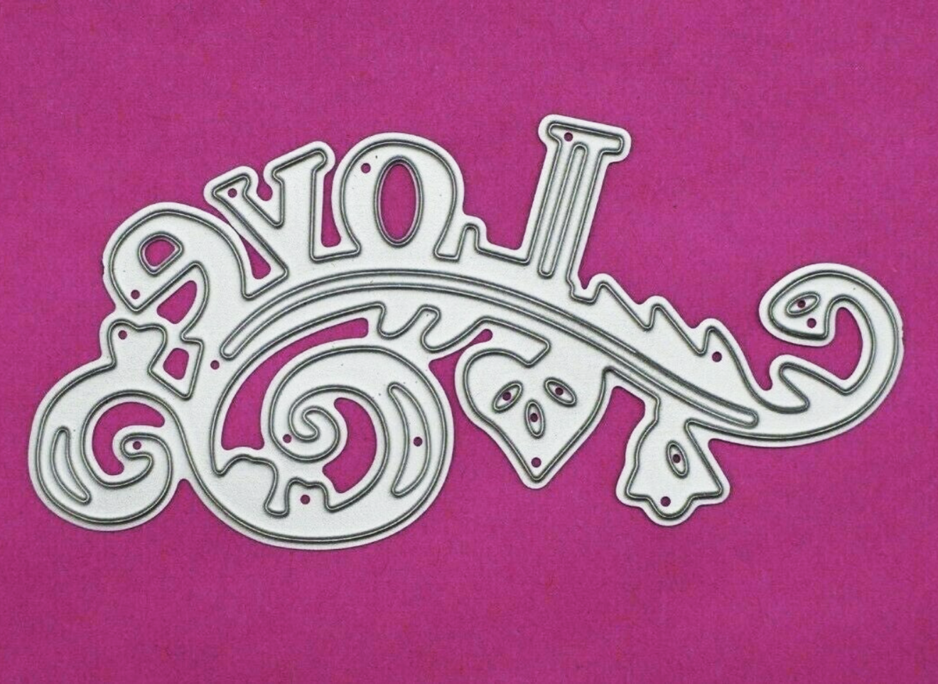 Decorative Love Metal Cutting Die – Ornate Script Sentiment