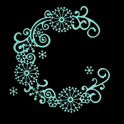 Snowflake Wreath Frame Metal Cutting Die – Winter Swirl Corner Design