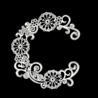 Snowflake Wreath Frame Metal Cutting Die – Winter Swirl Corner Design