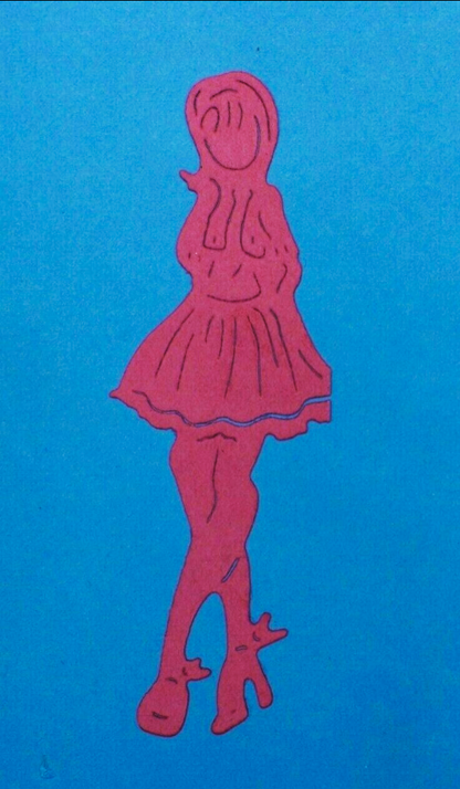 Irish Dance Silhouette Metal Cutting Die – Folk Dancer Card Making Craft Die
