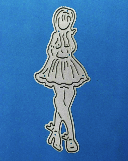 Irish Dance Silhouette Metal Cutting Die – Folk Dancer Card Making Craft Die