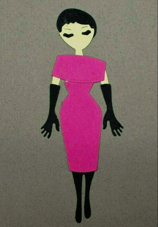 1950s Fashion Lady Metal Cutting Die Set – Retro Dress Silhouette