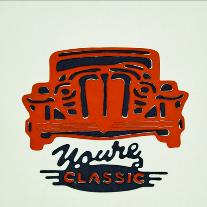 Retro Car & You're A Classic Metal Cutting Die Set – Vintage Birthday