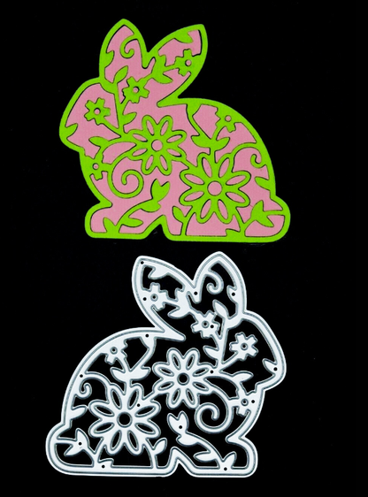 Easter Floral Bunny Rabbit Metal Cutting Die