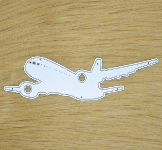 Passenger aeroplane metal cutting die for aviation themed handmade cards scrapbooking and papercraft projects