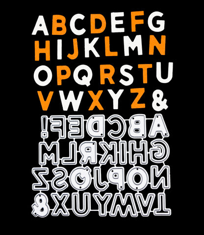 Alphabet metal cutting dies with cardstock letter cut examples for card making