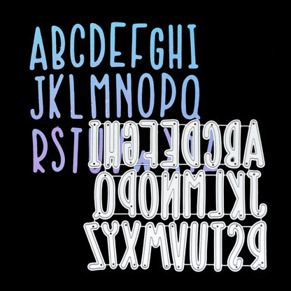 Uppercase alphabet metal cutting dies with finished letter die cuts for card making