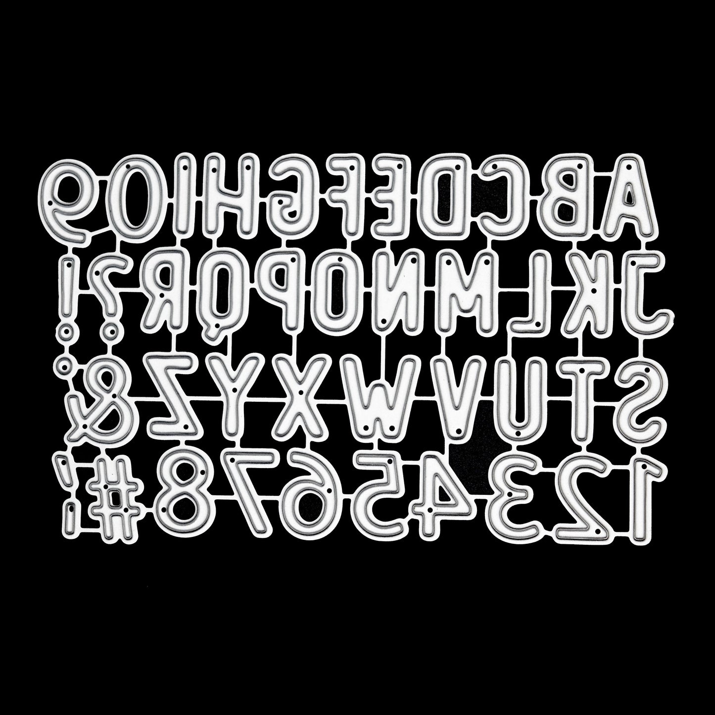 Alphabet and number metal cutting dies set with letters and symbols