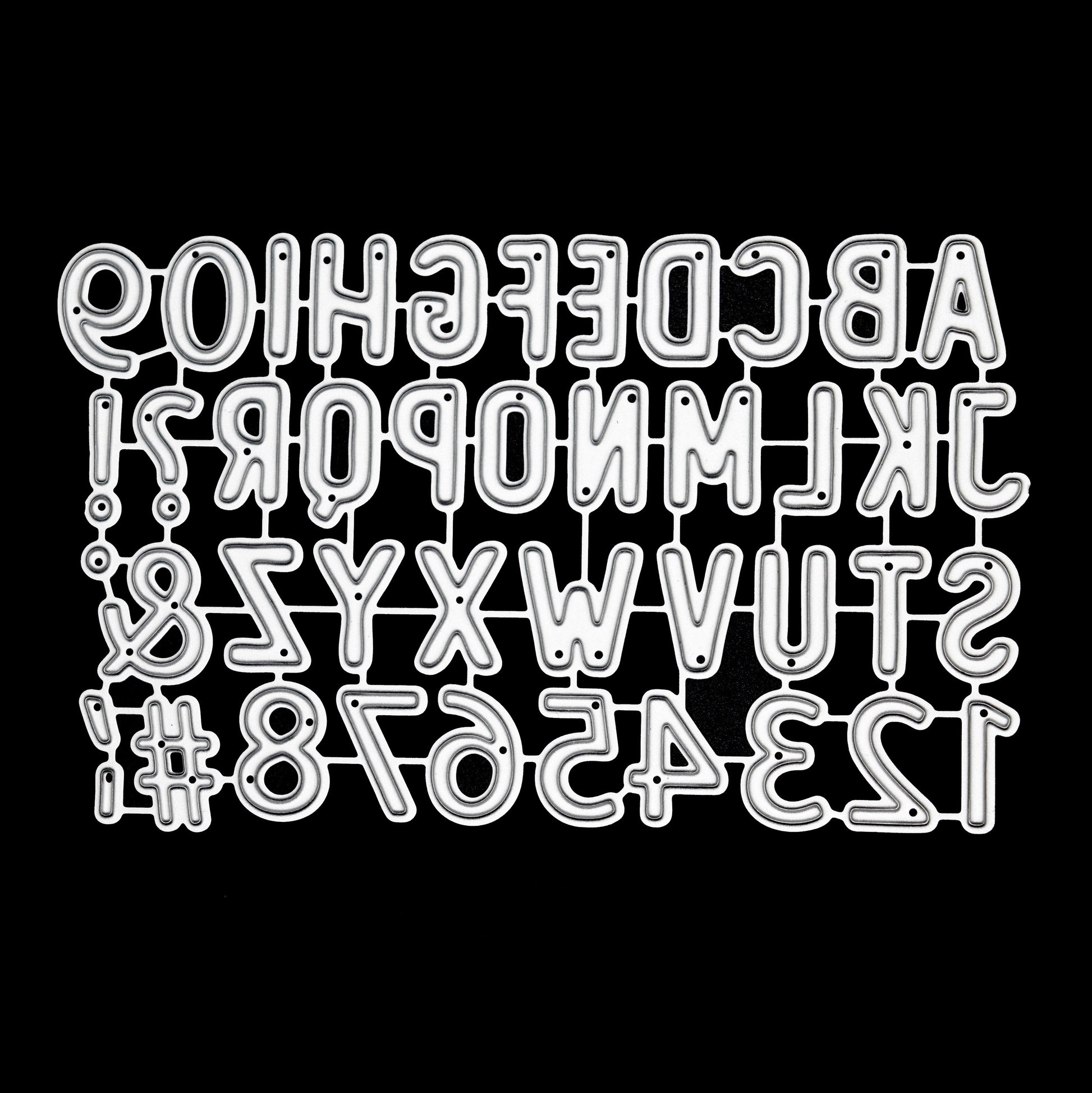 Alphabet and number metal cutting dies set with letters and symbols