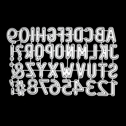 Alphabet and number metal cutting dies set with letters and symbols