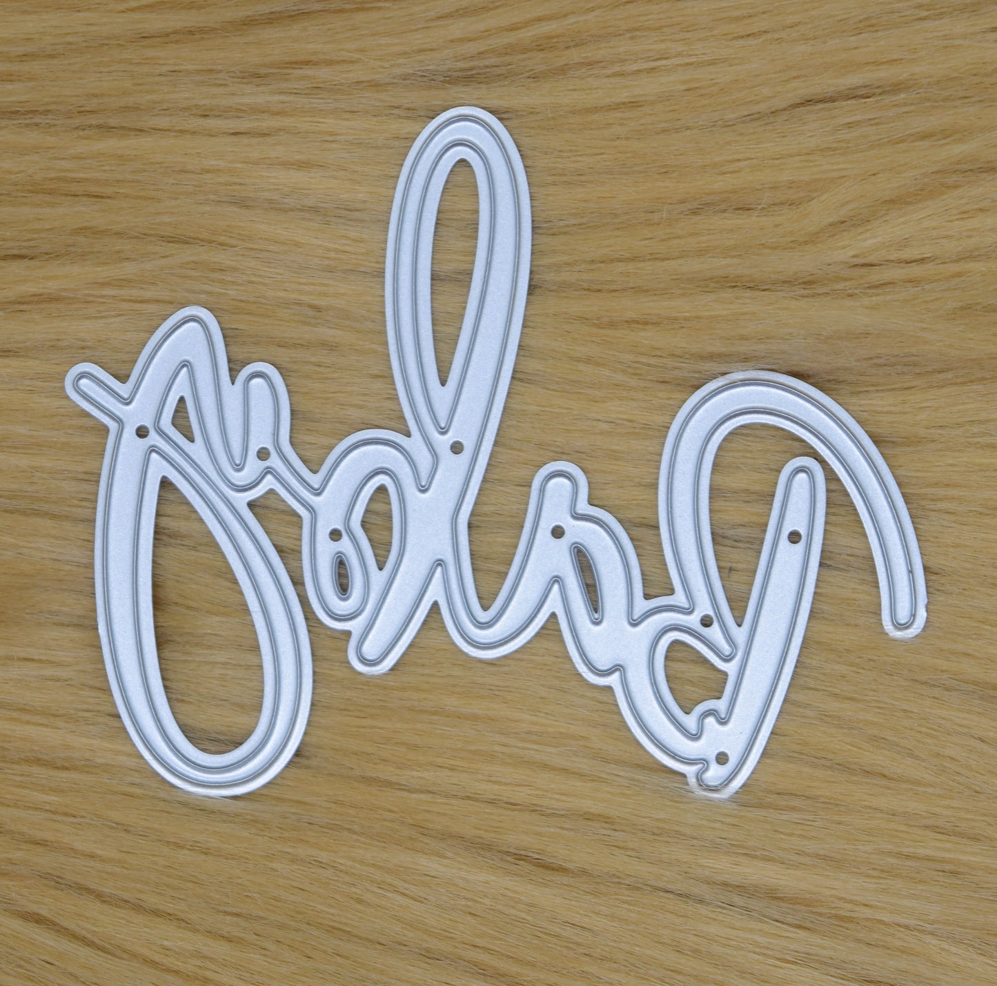 Baby script sentiment metal cutting die for baby themed handmade cards