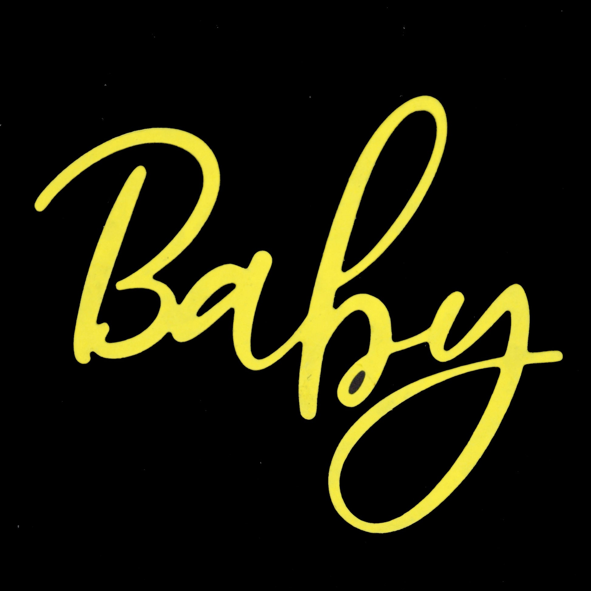 Finished Baby script sentiment die cut for new baby card making