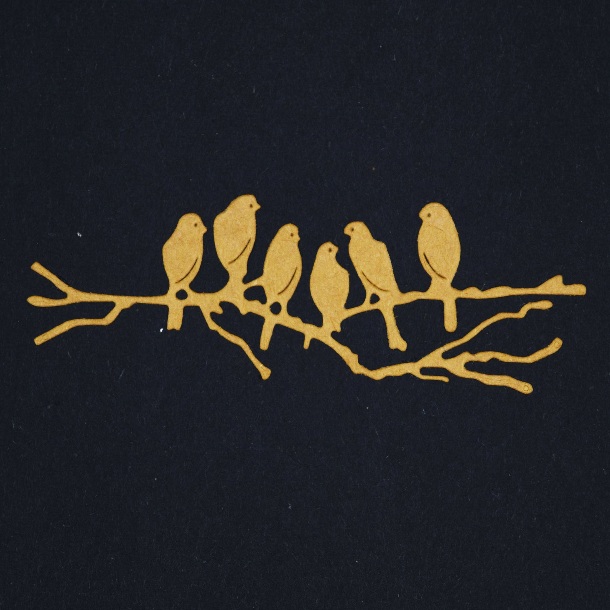 Birds on branch die cut example in kraft card