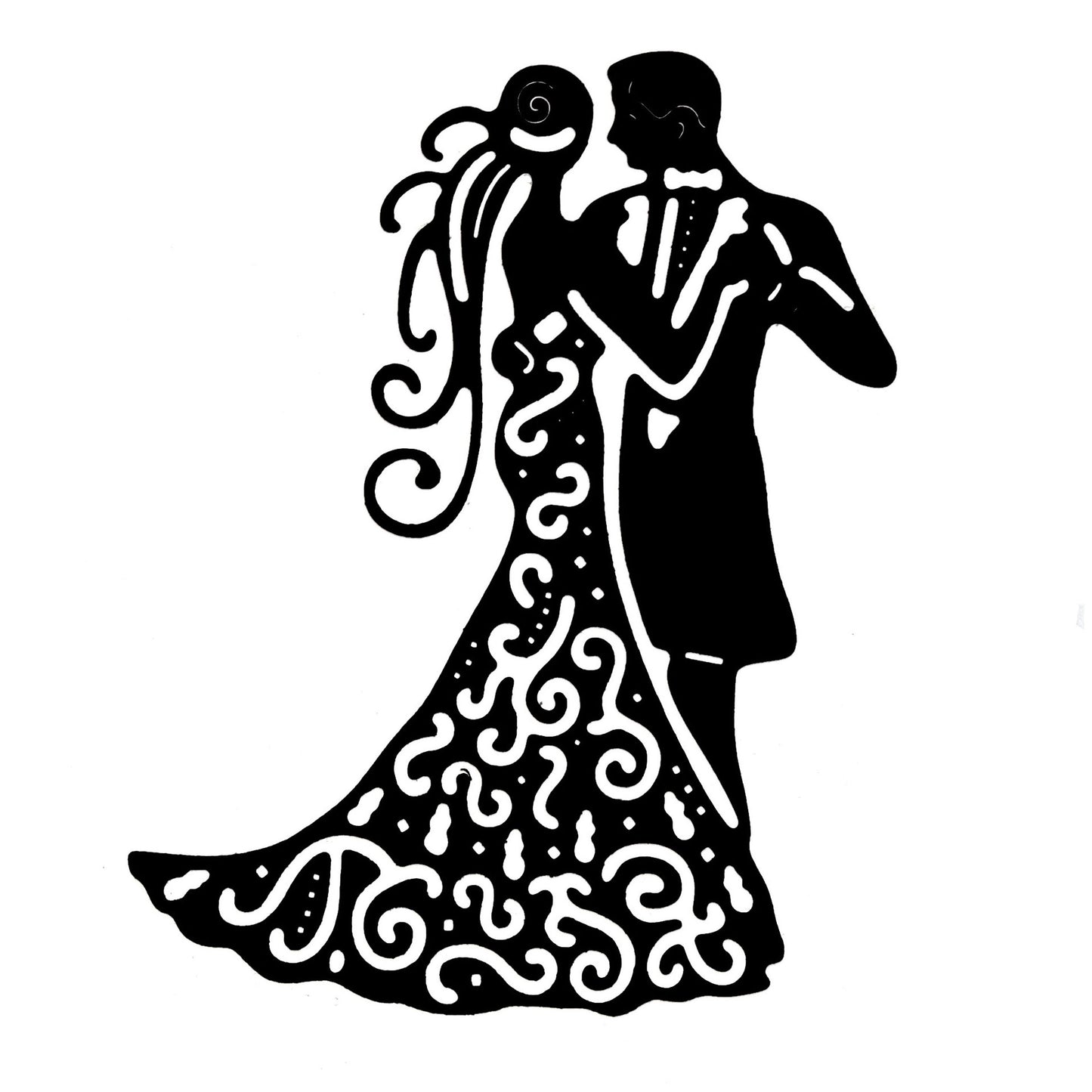 Bride and groom metal cutting die wedding couple silhouette
