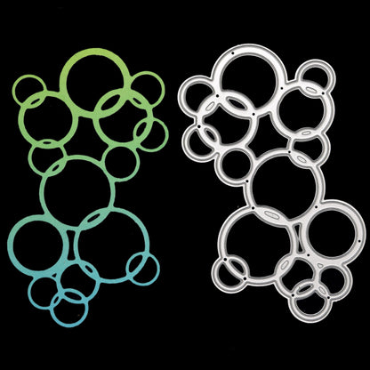 Bubble background metal cutting die with cardstock cut example for card making
