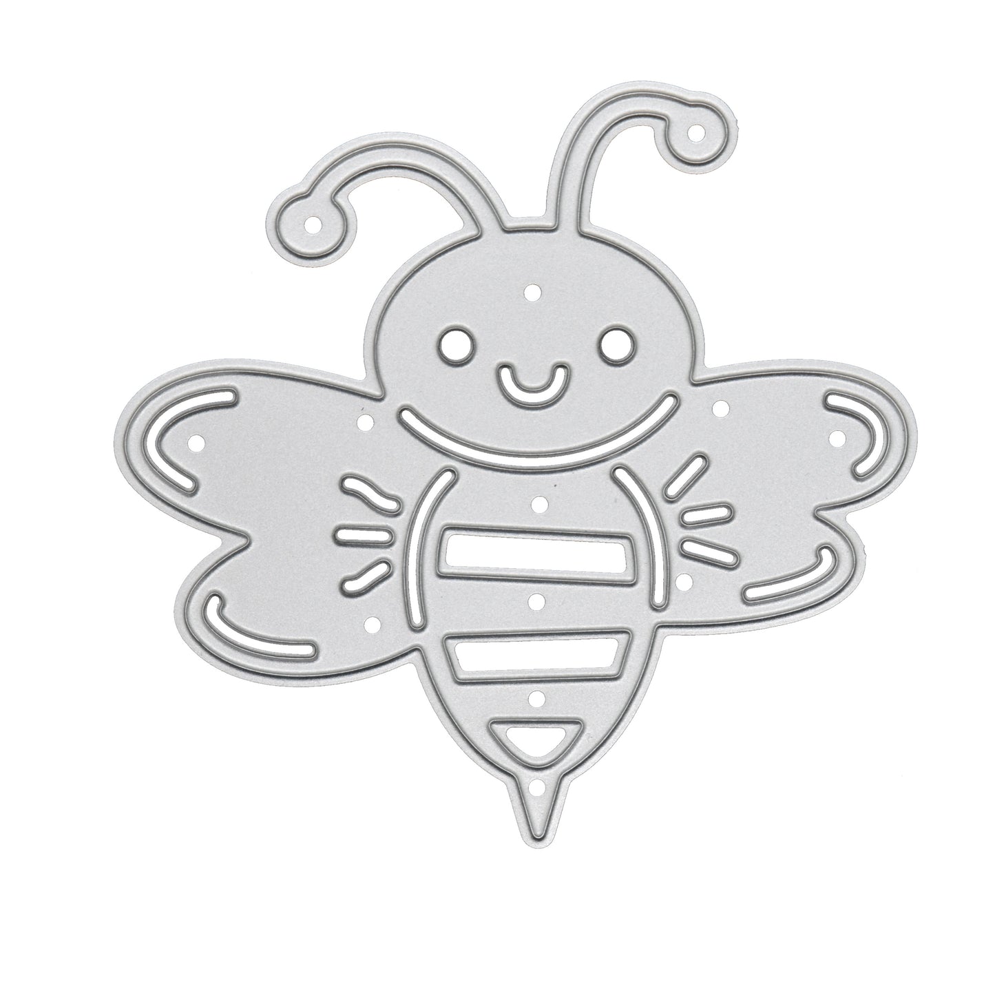 Bumblebee metal cutting die with cute bee design on white background
