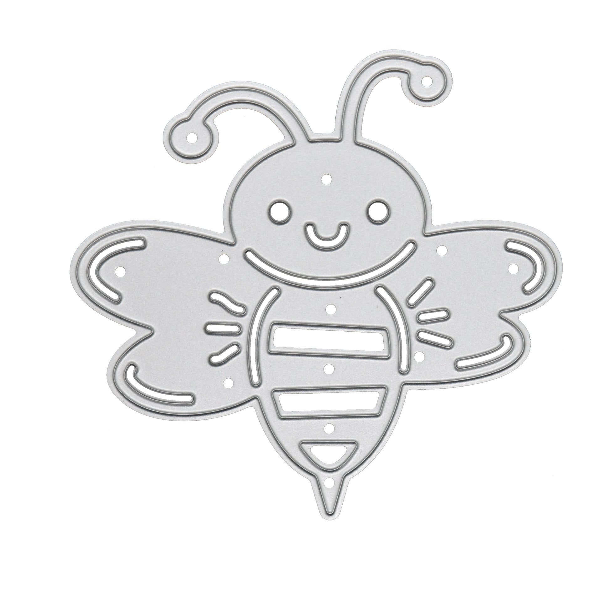 Bumblebee metal cutting die with cute bee design on white background