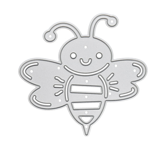Bumblebee metal cutting die with cute bee design on white background