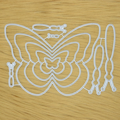 Butterfly metal cutting dies set on faux fur background