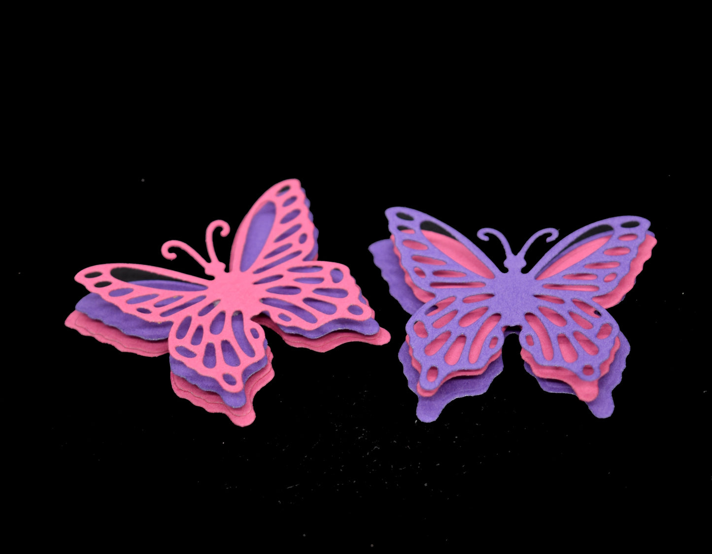 3D butterfly die cut showing layered cardstock design with raised wing detail