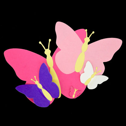 Close up of layered butterfly die cuts showing wing detail
