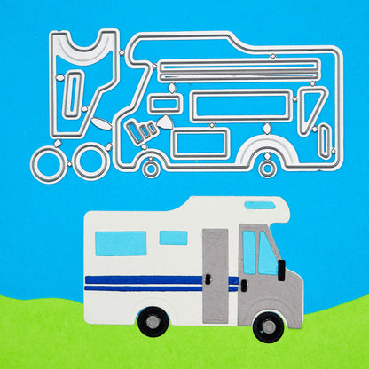 Camper van metal cutting dies set with finished die cut example