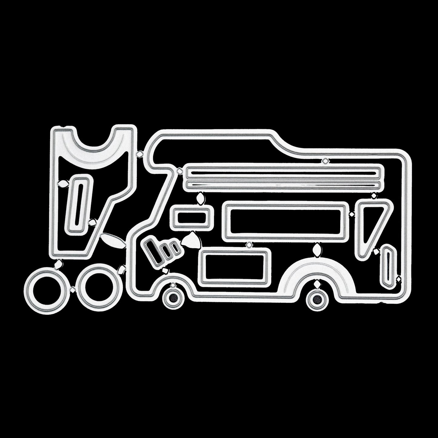 Camper van motorhome metal cutting dies set for card making